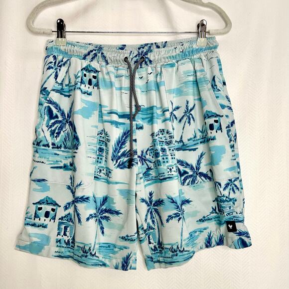 Bad Birdie Other - Bad Birdie men's swim trunks blue tropical large
